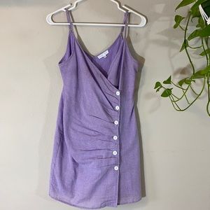 Gingham Mini Dress with Button Side Ruching